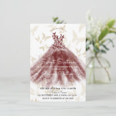 バタフライダンスブルゴーニュ金ゴールドドレススウィート16パーティー 招待状 (スタンド正面)