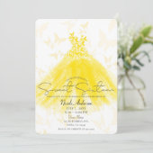 バタフライダンス黄色のドレス スイート16パーティー 招待状 (スタンド正面)