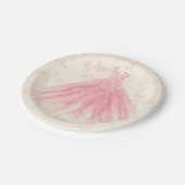 バタフライダンス ピンクスパークルドレス ブライダルシャワー ペーパープレート (アングル)