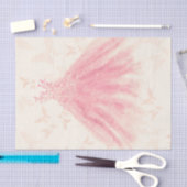 バタフライダンス ピンクスパークルドレス ブライダルシャワー 薄葉紙 (クラフト)