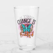 バタフライチェンジは美しい引用文 感動的 タンブラーグラス (裏面)