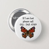 バタフライチャイルドエマージェンシー連絡 缶バッジ (正面&裏面)