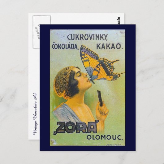 バタフライチョコレートのAdにキスされる ポストカード (正面/裏面)