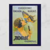 バタフライチョコレートのAdにキスされる ポストカード (正面)