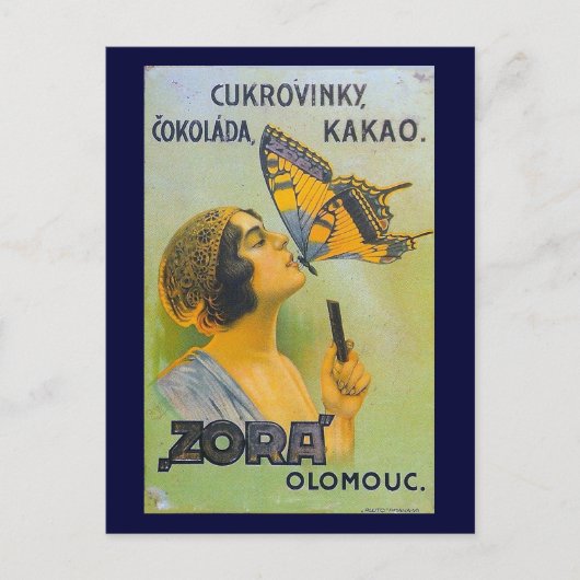 バタフライチョコレートのAdにキスされる ポストカード (正面)