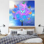 バタフライツリーストレッチキャンバス印刷 キャンバスプリント (インサイチュ (寝室))