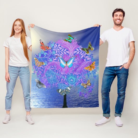 バタフライツリーフリースブランケット フリースブランケット (インサイチュ)