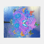 バタフライツリーフリースブランケット フリースブランケット (正面(横))