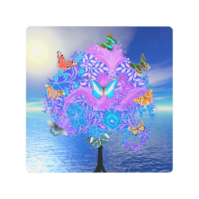 バタフライツリーメタルウォールアート メタルプリント (正面)