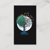 バタフライツリー女性女の子かわいい蝶 名刺 (正面)