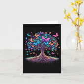 バタフライツリー自然 カード (黄色い花)