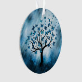 バタフライツリー – 青い大理石ミスト オーナメント (正面)