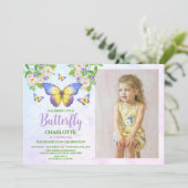 バタフライテーマガールズバースデーパーティー 招待状 (スタンド正面)