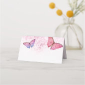 バタフライテーマガールバースデーパーティーフードテント プレイスカード (裏面)