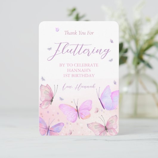 バタフライテーマサンキューカード サンキューカード (スタンド正面)