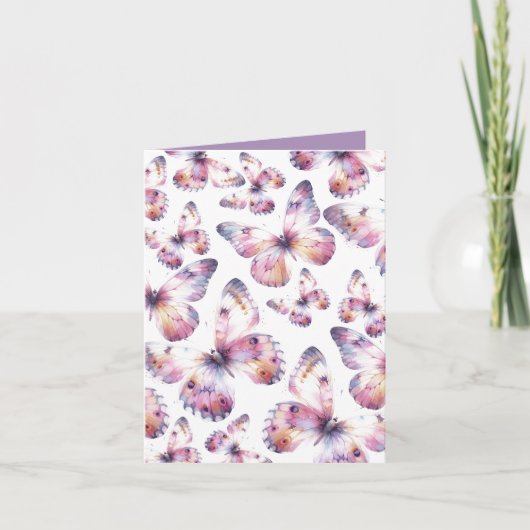 バタフライテーマサンキューカード サンキューカード (正面)