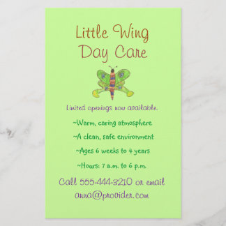 バタフライテーマチャイルド気にフライヤー チラシ