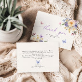 バタフライテーマパステルベビーシャワーサンキューカード 招待状