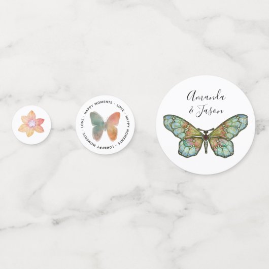 バタフライテーマブライダルシャワー コンフェッティ (裏面)