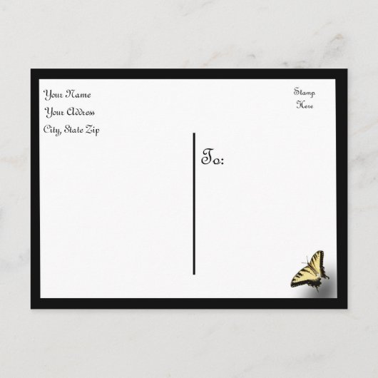 バタフライテーマ日付の保存 案内ポストカード (裏面)