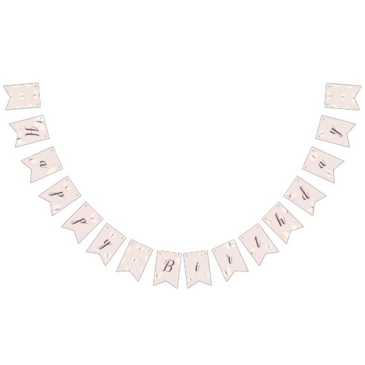 バタフライテーマ誕生日 バンティングフラッグ (全)