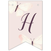 バタフライテーマ誕生日 バンティングフラッグ (第2の旗)