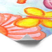 バタフライデイジーアートプリントポスター ポスター (角)