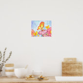 バタフライデイジーアートプリントポスター ポスター (キッチン)