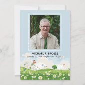 バタフライデイジーメドウお祝いの写真 招待状 (裏面)