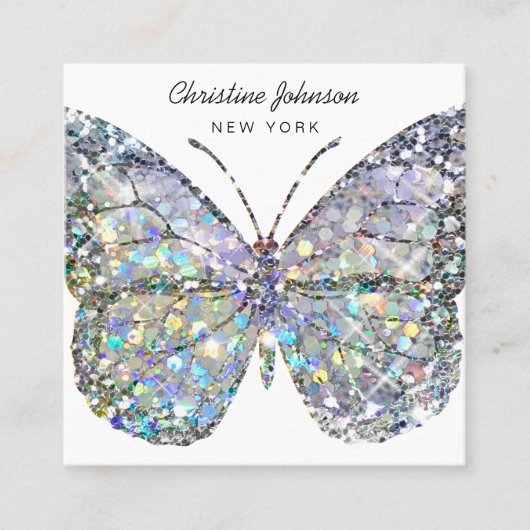 バタフライデザインスクエアビジネスカード スクエア名刺 (正面)
