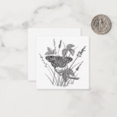 バタフライデザインフラットノートカード ノートカード (正面/裏面インサイチュ)