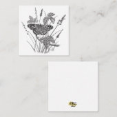 バタフライデザインフラットノートカード ノートカード (正面/裏面)