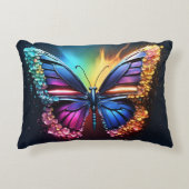 バタフライデザインブラシ付きポリエステル枕 – ソフト アクセントクッション (正面)