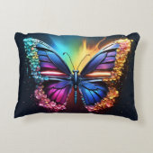 バタフライデザインブラシ付きポリエステル枕 – ソフト アクセントクッション (裏面)