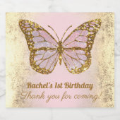 バタフライデザイン スパークリングワインラベル (シングルラベル)