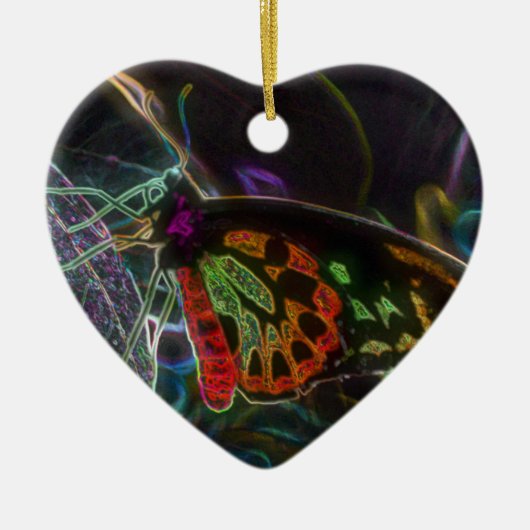 バタフライデジタルアート自然オーナメント セラミックオーナメント (正面)