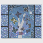 バタフライドリーミング原着ラッピング紙 ラッピングペーパー (フラット)