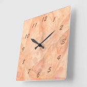 バタフライドリームインピーチ スクエア壁時計 (傾斜)