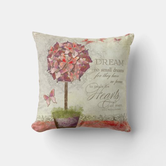 バタフライドリームズスワールツリーシ感動的ック クッション (正面)