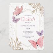 バタフライドリームズバースデーパーティー 招待状 (正面/裏面)