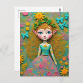 バタフライドリームズ小妖精や小人 ポストカード (正面/裏面)