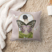 バタフライドリームフェミニンファンタジーコラージュ クッション (ブランケット)