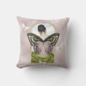 バタフライドリームフェミニンファンタジーコラージュ クッション (正面)
