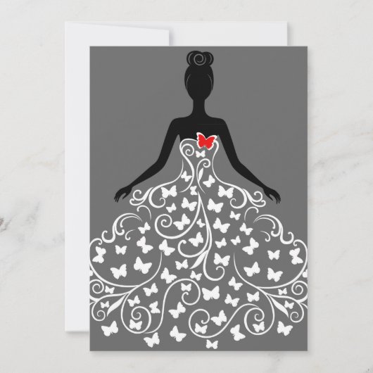 バタフライドレス招待状 招待状 (正面)