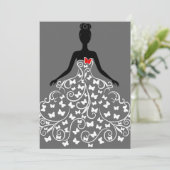 バタフライドレス招待状 招待状 (スタンド正面)