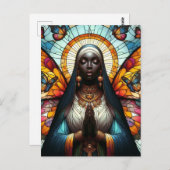 バタフライヌーンステンドグラス ポストカード (正面/裏面)