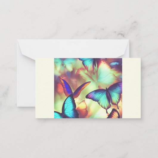 バタフライノートカードフラットオプション ノートカード (裏面)