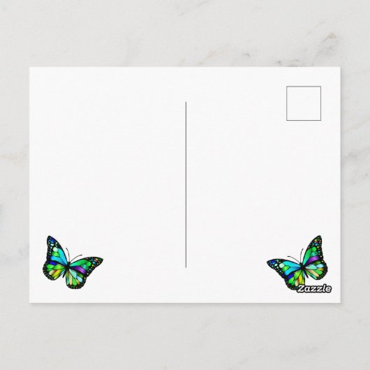 バタフライハガキをしてくれてありがとう ポストカード (裏面)