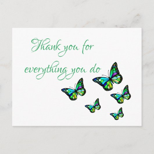 バタフライハガキをしてくれてありがとう ポストカード (正面)