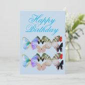 バタフライハッピーバースデーカード サンキューカード (スタンド正面)